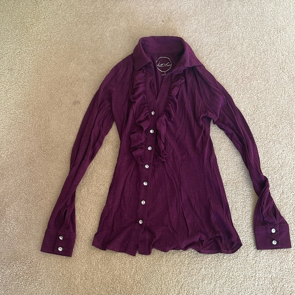 Inc jersey button-down with Jewel buttons. - Picture 1 of 1